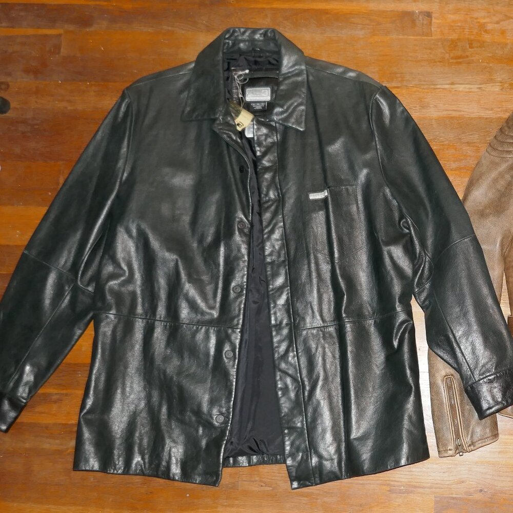 Mens Size XL NIKE AIR JORDAN TWO 3 LEATHER JACKET COAT VINTAGE CHICAGO BULLS 90s